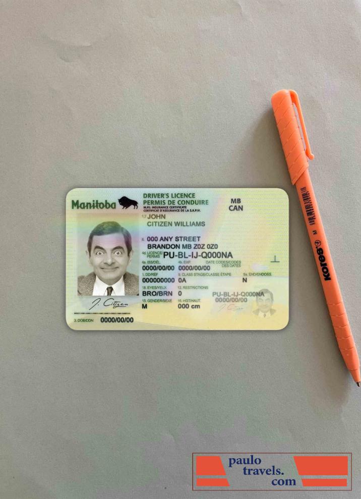 Canada Manitoba DL photolook FRONT PSD template